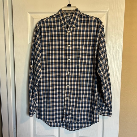 Structure men’s blue and white long sleeve button down flannel shirt size small - Picture 1 of 10